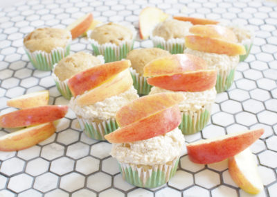 Apple Cinnamon Vanilla Cupcakes with Motts Fresh Sliced Snacks